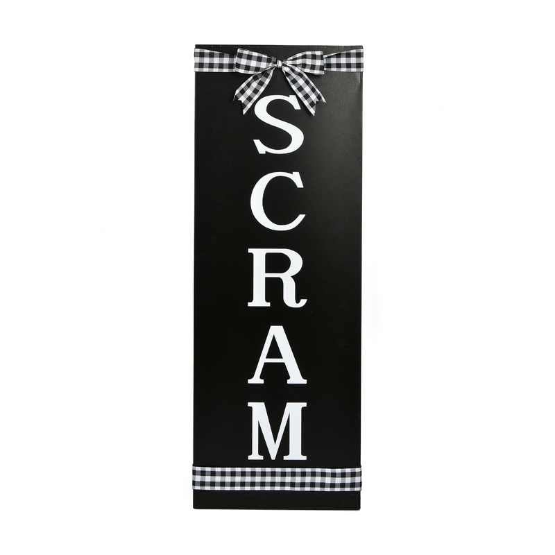 30 in. Halloween Scram Hanging Porch Sign Decoration