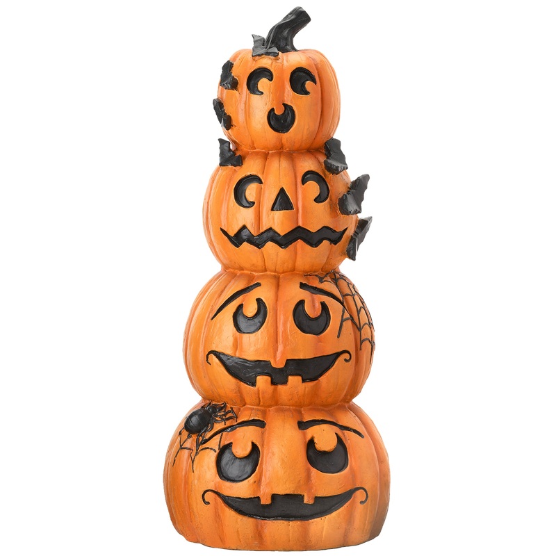 39 in. Halloween Stacked Smiling Jack-O-Lanterns Decoration