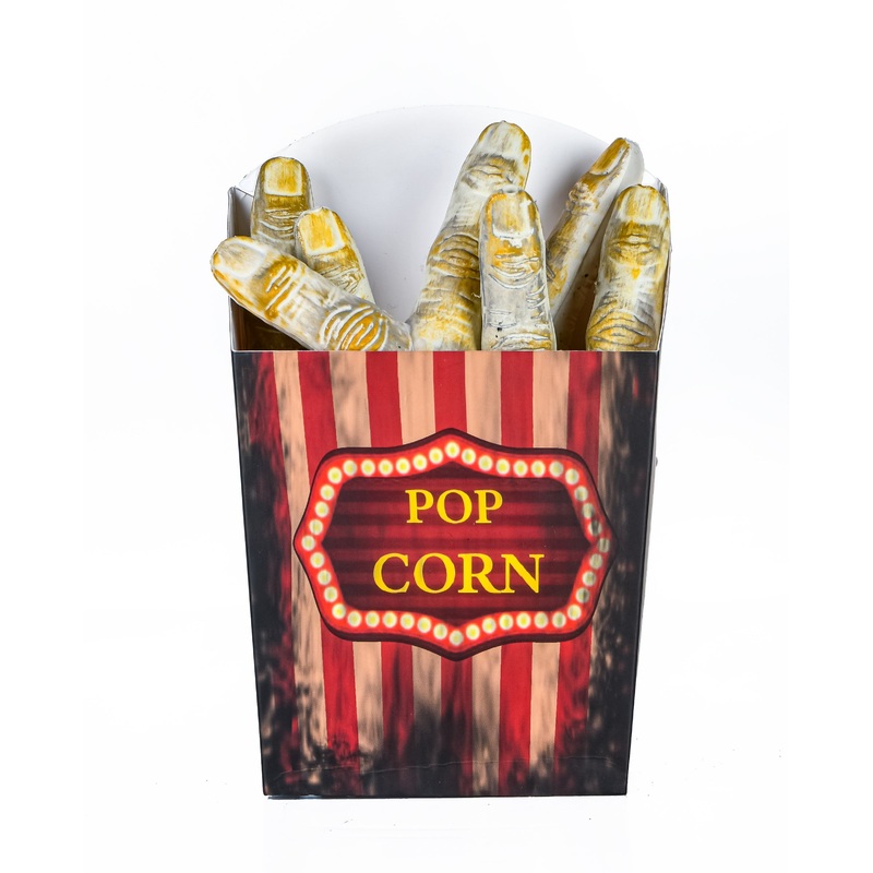 4 in. Halloween Pre-Lit Sound Activated Animated Popcorn Fingers with LED Lights