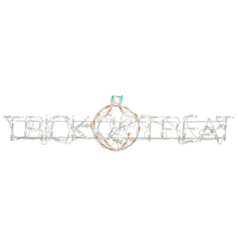 52 in. Halloween Trick or Treat Lighted Sign Decoration with LED Lights, Plug-In