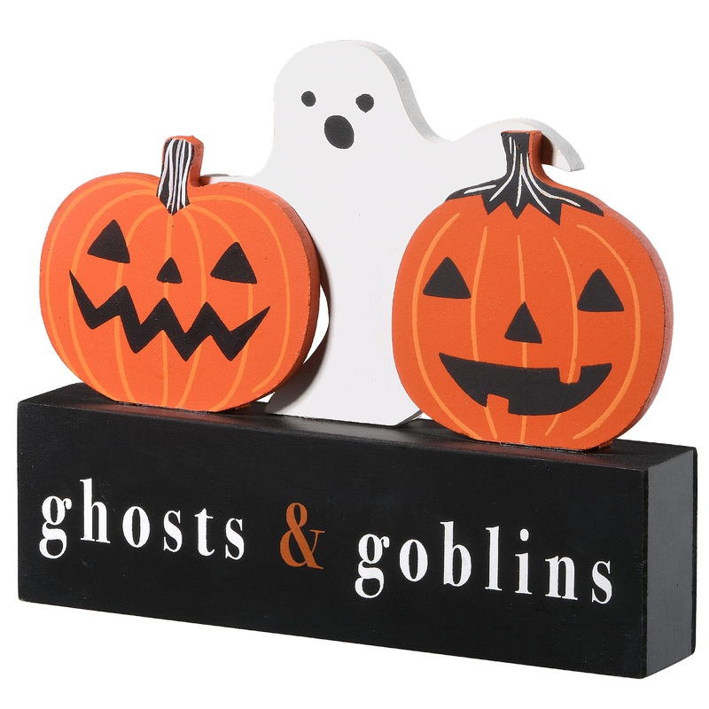 6 in. Halloween Ghosts and Goblins Sign Decoration