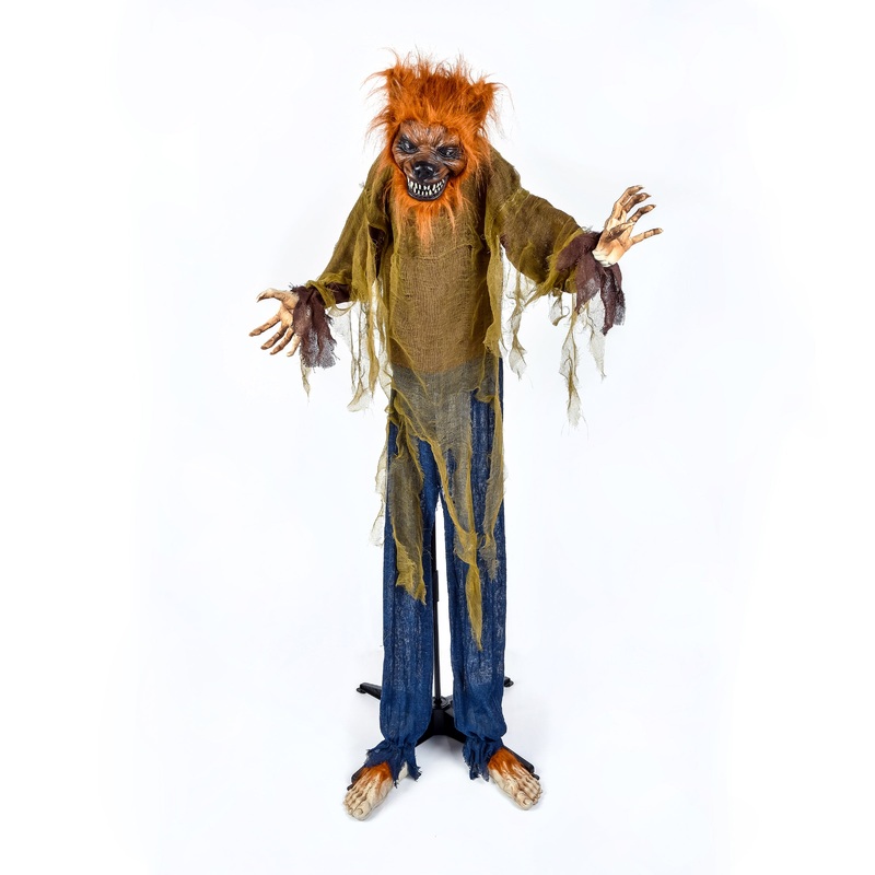 63 in. Halloween Pre-Lit Sound Activated Animated Werewolf with LED Lights