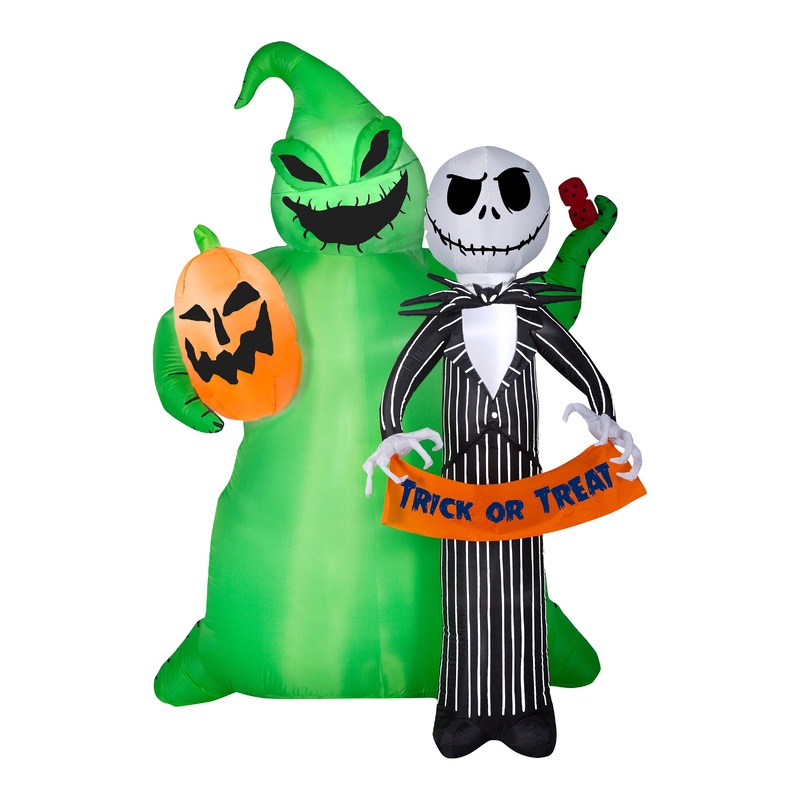 78 in. Halloween Jack Skellington and Oogie Boogie Inflatable Decoration, Plug-In
