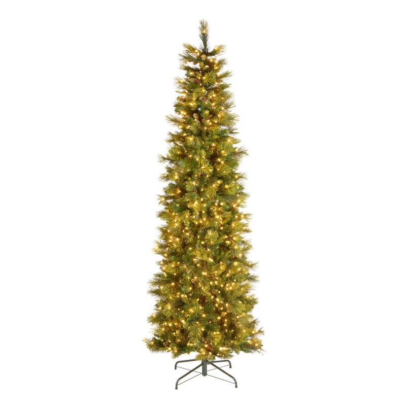 9 ft. Pre-Lit Carolina Pine Slim Tree with Clear Lights