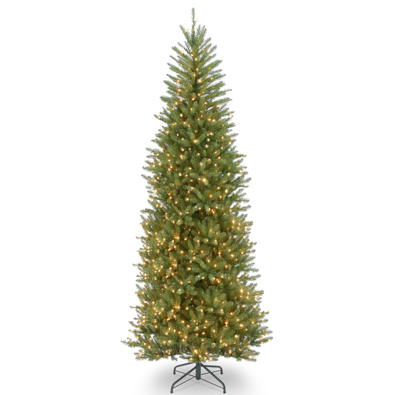 9 ft. Pre-Lit Dunhill Fir Slim Tree with Clear Lights, Plug-In