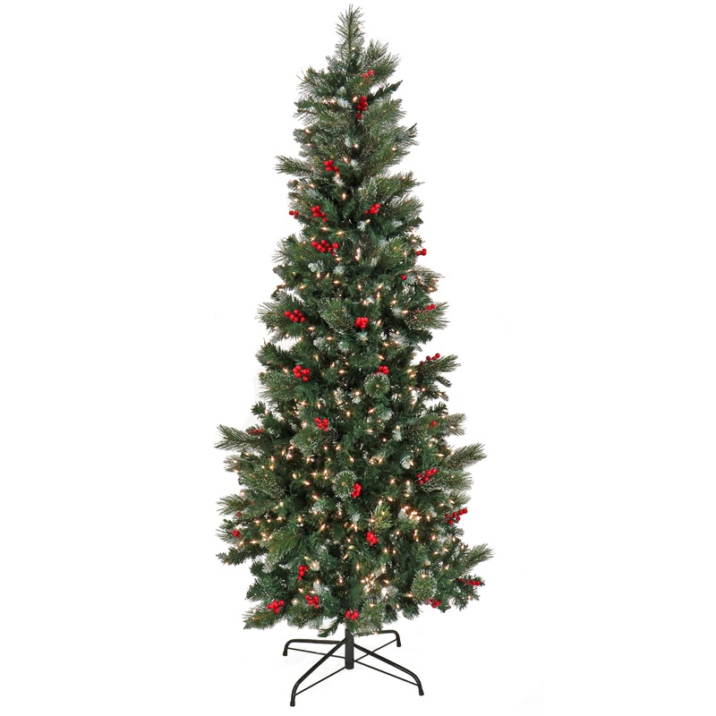 9 ft. Pre-Lit Meadowlark Pencil Tree with Clear Lights, Plug-In