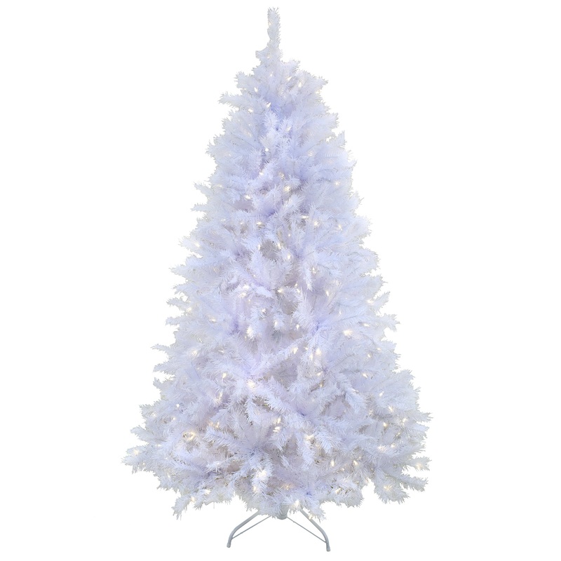 9 ft. Pre-Lit Millville White Tree with PowerConnect Dual Color LED Lights, Plug-In