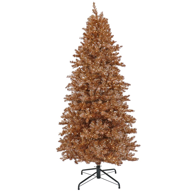 10 ft.Pre-Lit Christmas Rose Gold Tree, Plug-In