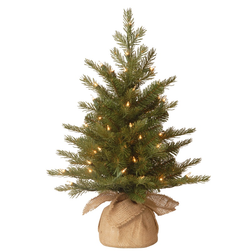2 ft. Pre-Lit Nordic Spruce Tree with Clear Lights