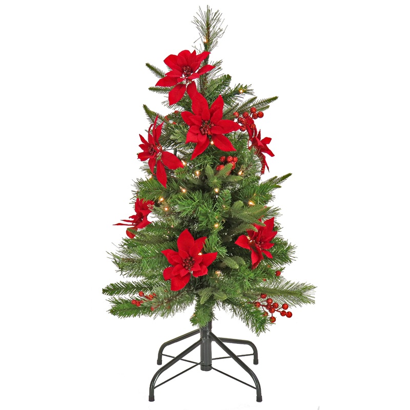 3 ft. Pre-Lit Colonial Pencil Slim Tree with Clear Lights, Plug-In
