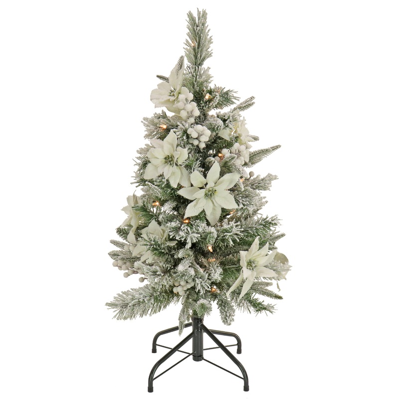 3 ft. Pre-Lit Frosted Colonial Slim Tree with Clear Lights, Plug-In