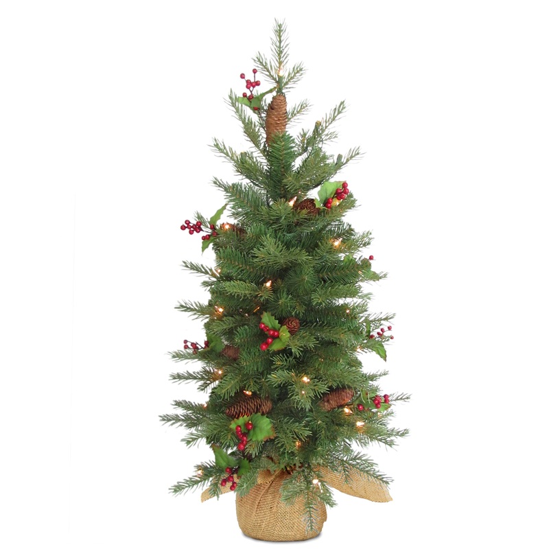 3 ft. Pre-Lit Nordic Spruce Tree with Warm White LED Lights
