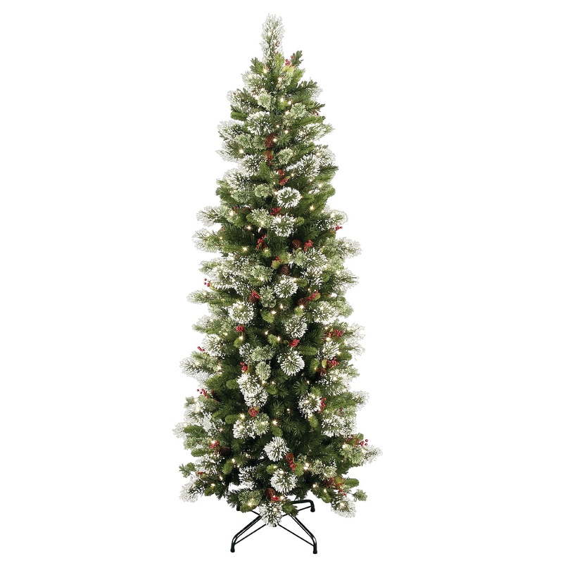 7.5 ft. Pre-Lit Wintry Pine Slim Tree with Clear Lights, Plug-In