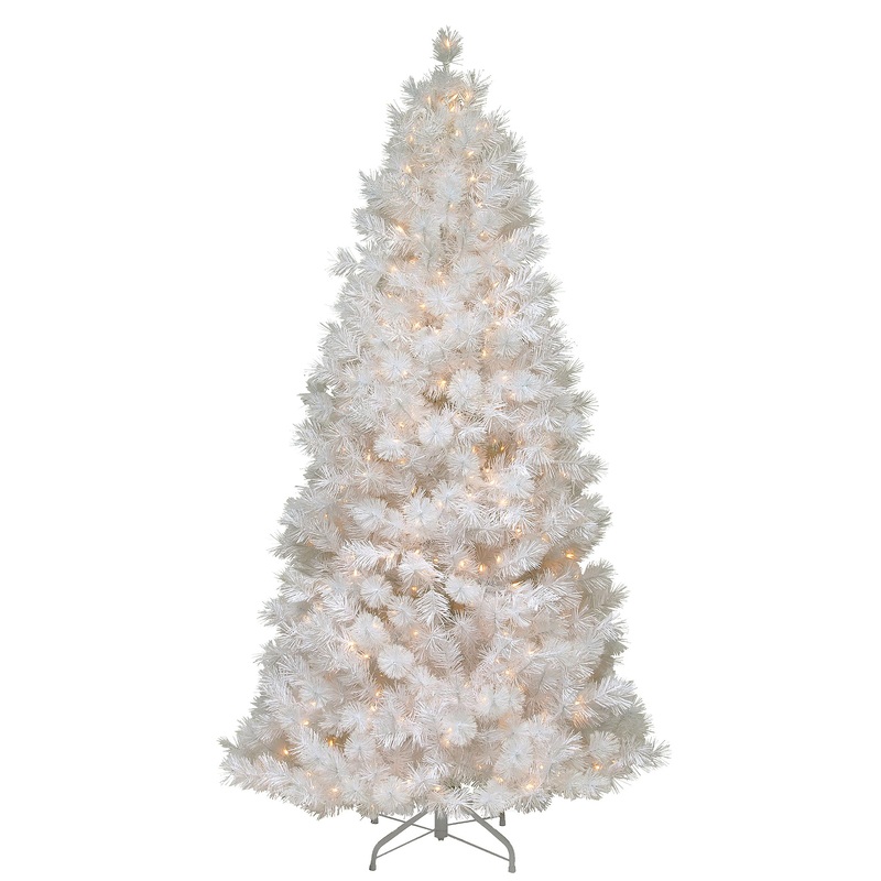 7.5 ft. Pre-Lit Wispy Willow Grande White Slim Tree with Clear Lights