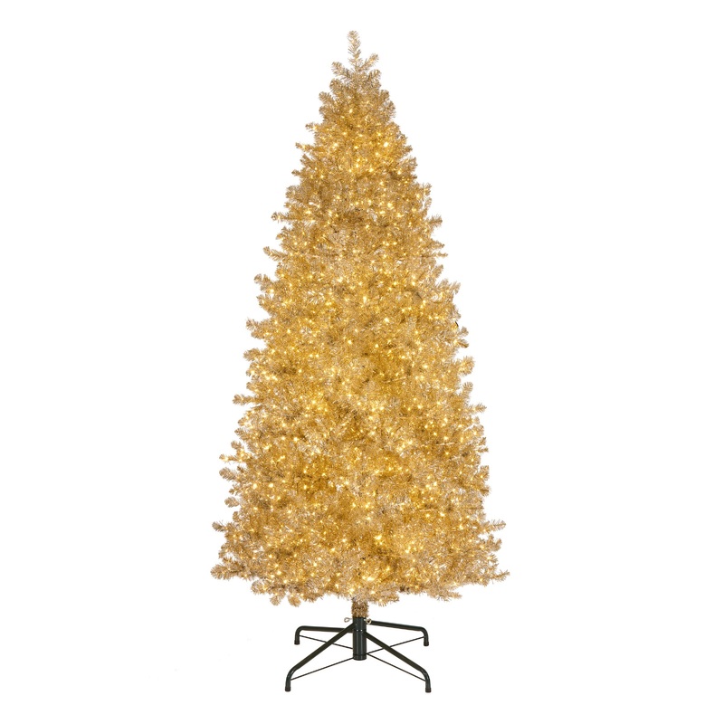 9 ft. Pre-Lit Christmas Platinum Metallic Tree with LED Infinity Lights