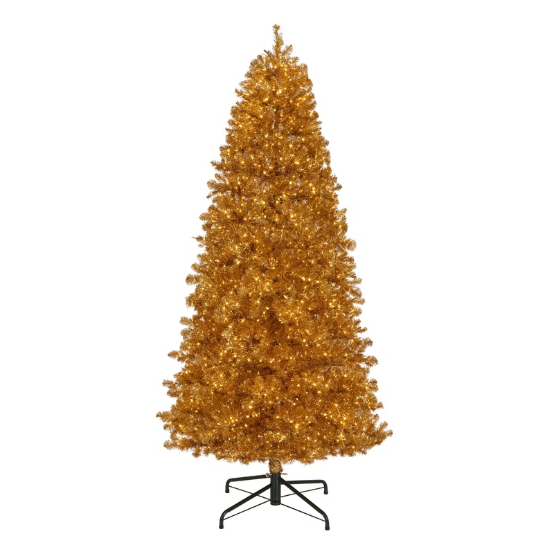 9 ft. Pre-Lit Christmas True Gold Metallic Tree with LED Infinity Lights
