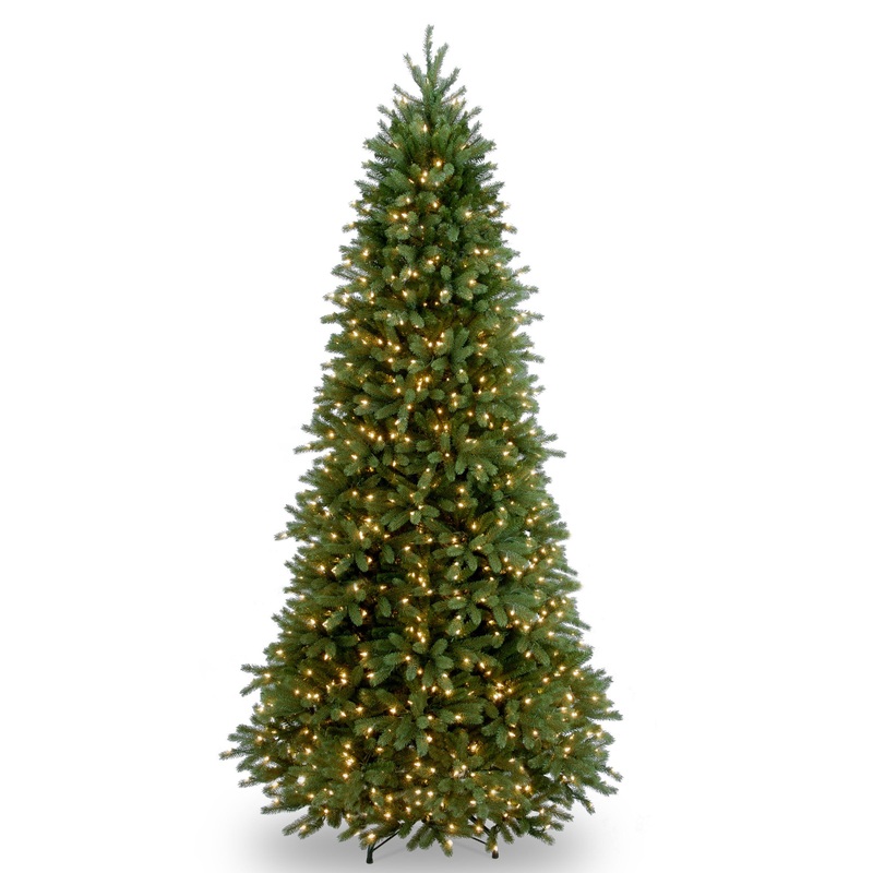 9 ft. Pre-Lit Jersey Fraser Fir Slim Tree with Clear Lights, Plug-In