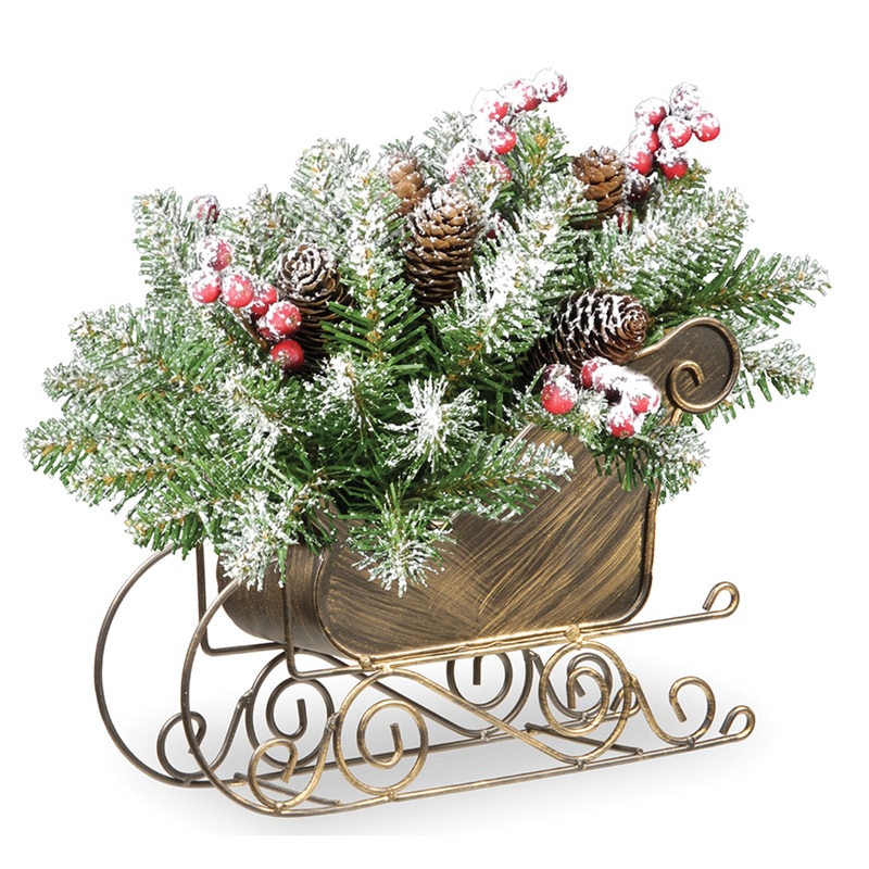 10 in. Dunhill Fir Sleigh Centerpiece