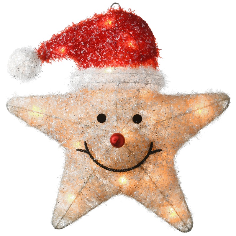 18 in. Battery Operated Smiling Yellow Star