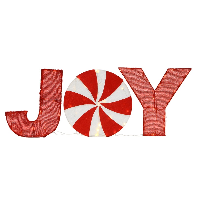 18 in. Pre-Lit JOY Decoration, Plug-In