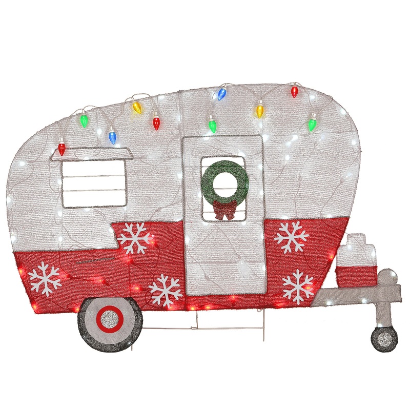 32 in. Pre-Lit Christmas Camper, Plug-In