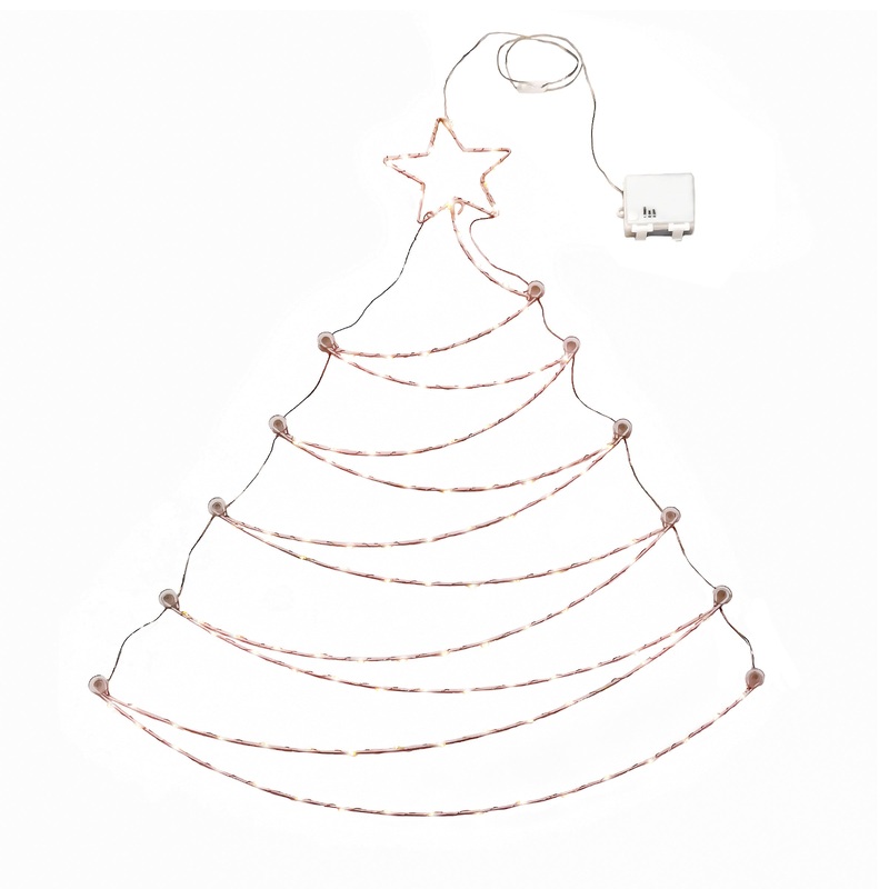 37 in. Pre-Lit Artificial Silver Christmas Tree, Hanging Metal Wire Decoration with Warm White LED Lights