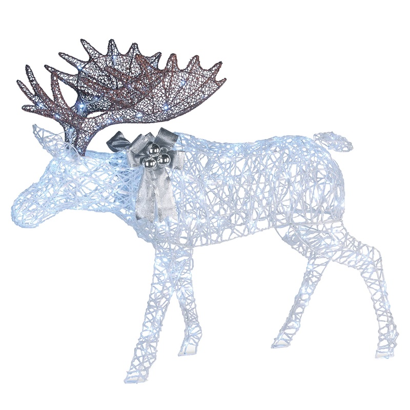 50 in. Pre-lit Moose Decoration, Plug-In