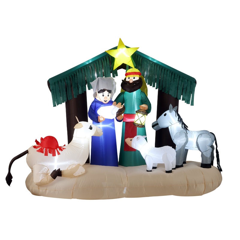 6.5 ft Inflatable Nativity Scene with LED Lights, Plug-In