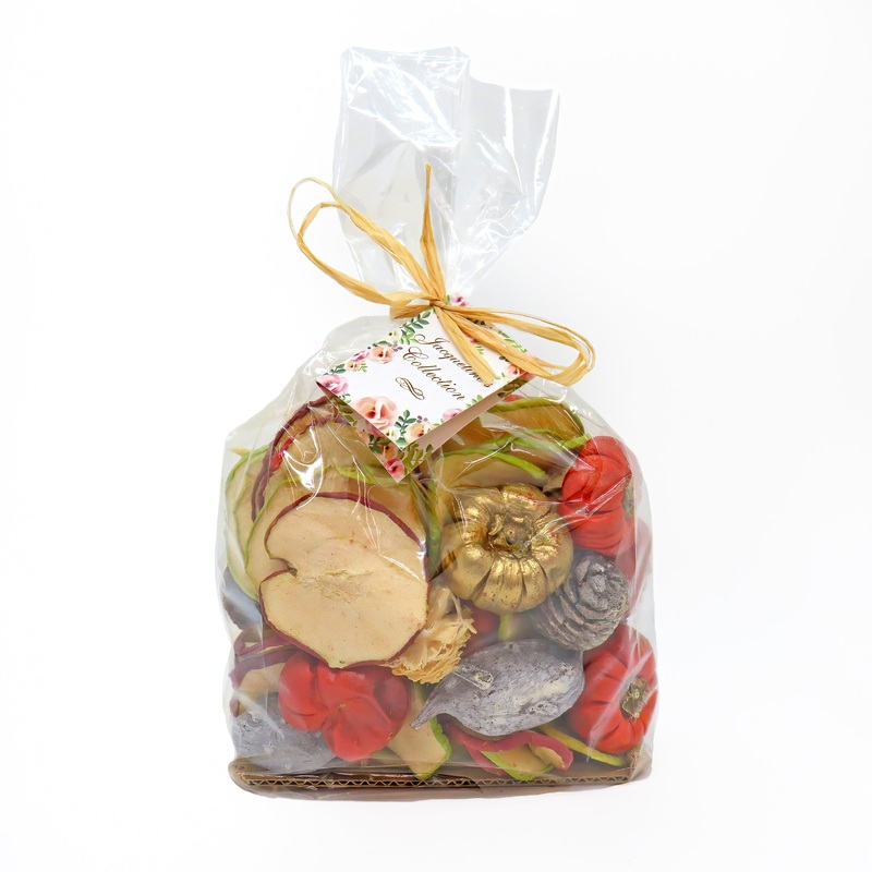 6 in. 250 Gram Mixed Potpourri- Sliced Apples and White Washed Cones