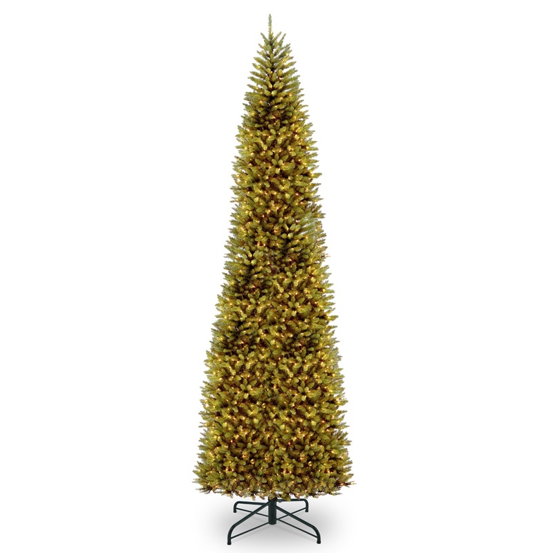 14 ft. Pre-Lit Kingswood Fir Pencil Tree with Clear Lights, Plug-In