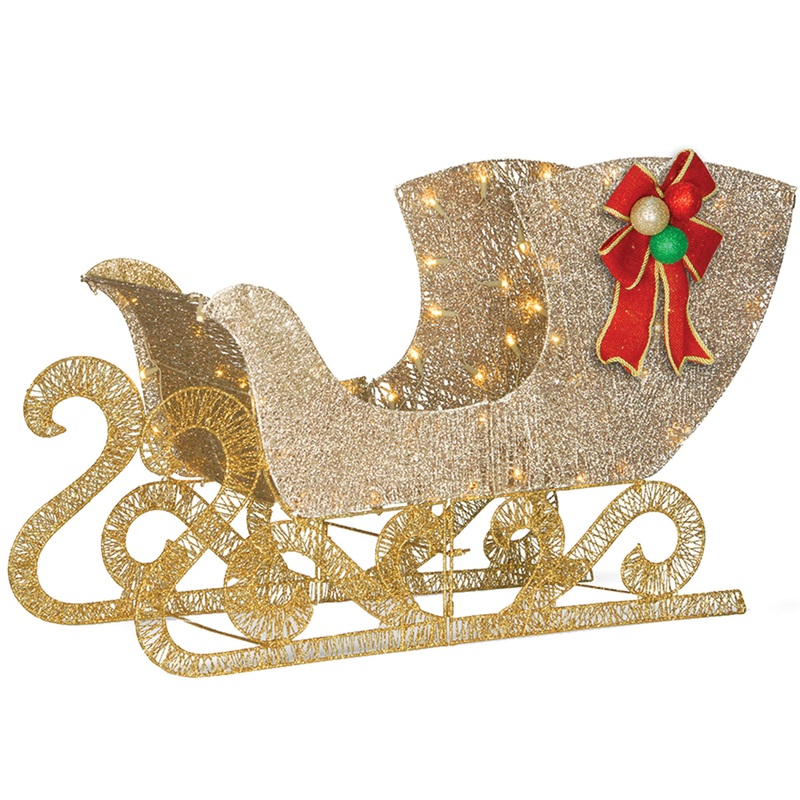 38 in. Santas Sleigh with LED Lights, Plug-In