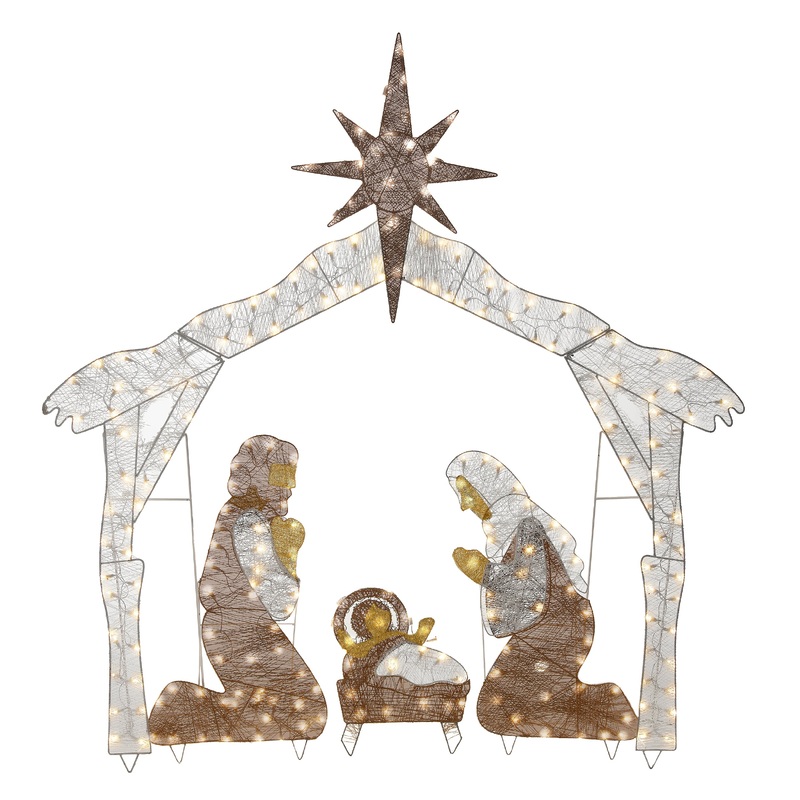 72 in. Nativity Scene with White LED Lights, Plug-In
