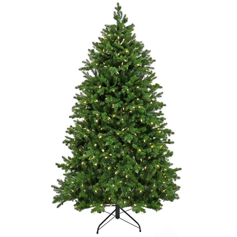 9ft. Pre-Lit Rockport Hinged Tree with 1200 Warm White LED Lights & Caps+ PowerConnect System- UL/CUL-