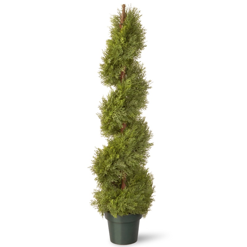 48 in. Artificial Juniper Slim Spiral Tree in Growers Pot