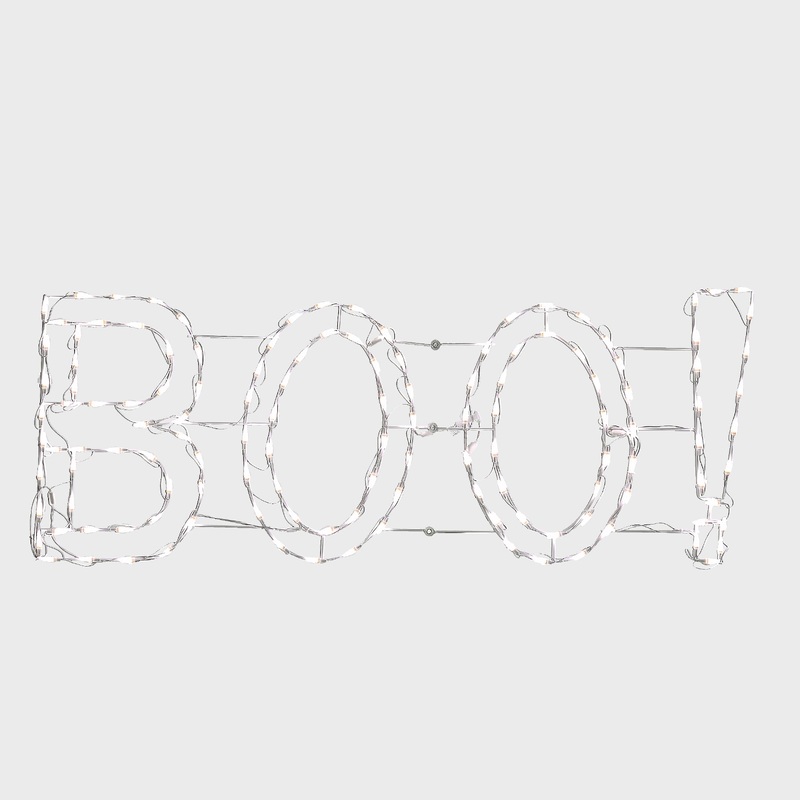 5 ft. Halloween BOO Sign Lighted Sign Decoration with LED Lights, Plug-In
