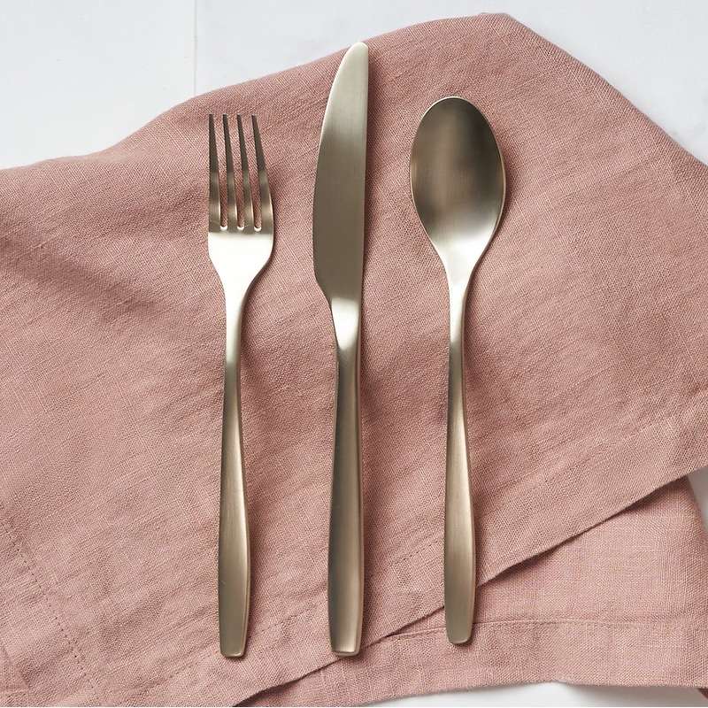 Averie Champagne Satin 20 Piece Flatware Set