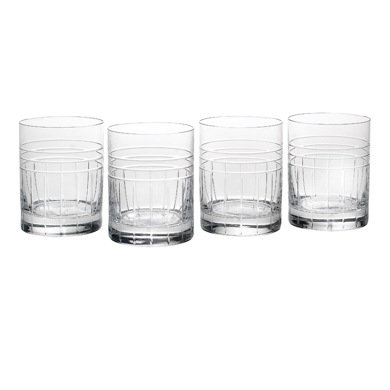 Tempo Crystal Double Old Fashion Glasses - Set Of 4