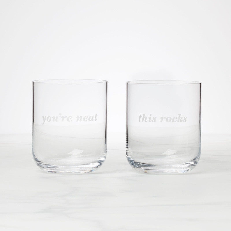 This Rocks & You're Neat Double Old Fashion Glasses - Set Of