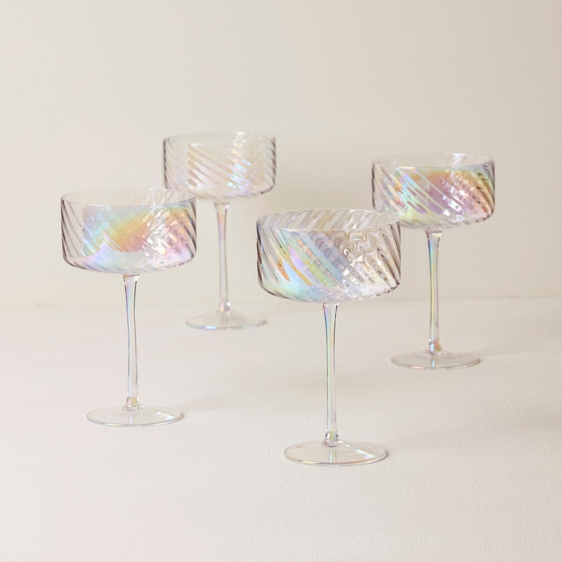 Tuscany Classics Iridescent Coupe Glasses - Set Of 4