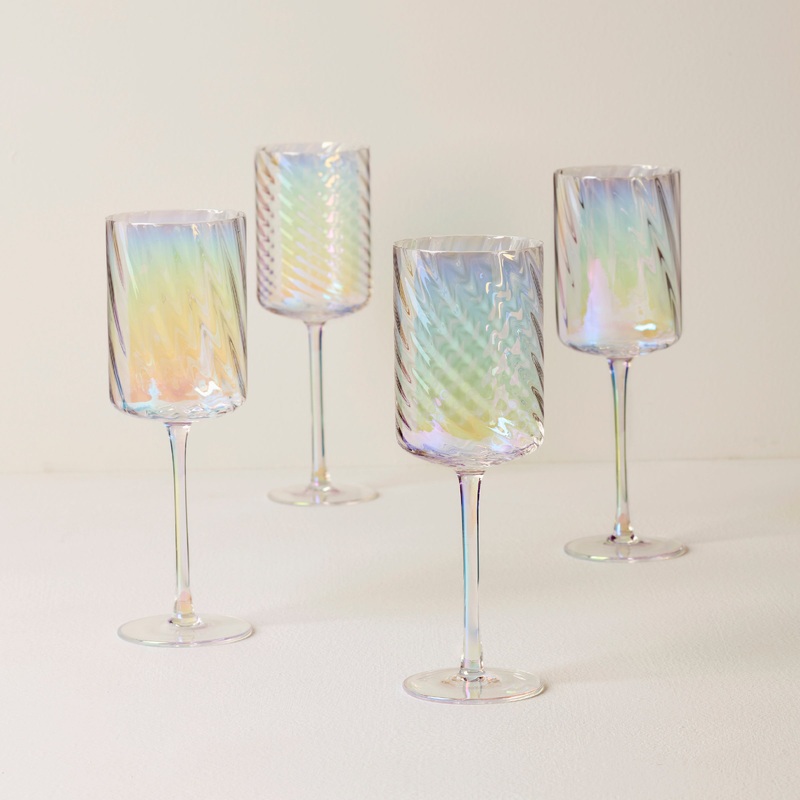 Tuscany Classics Iridescent White Wine Glasses - Set Of 4