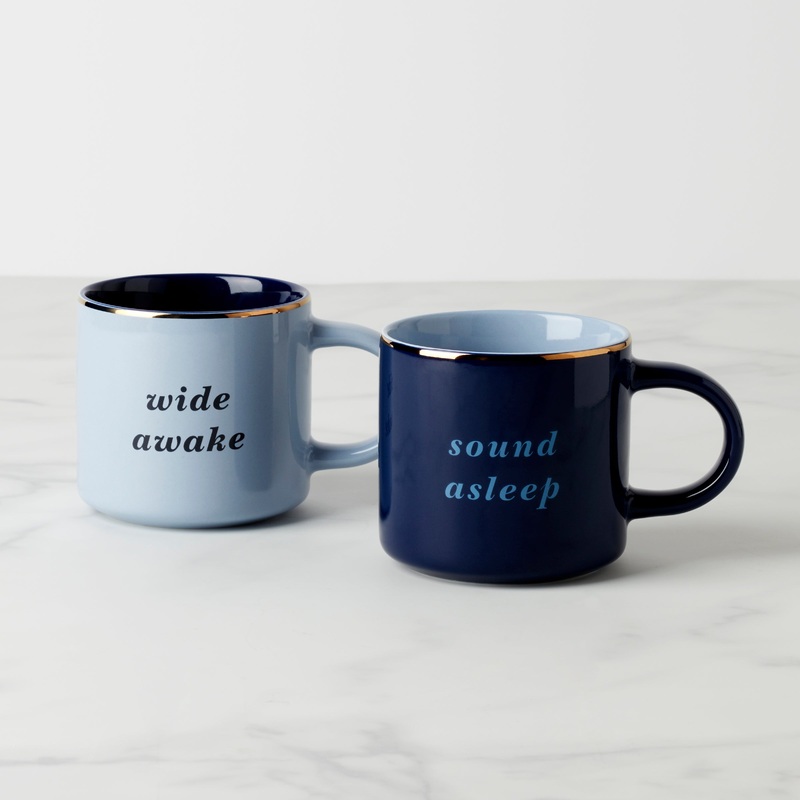 Two of a Kind Wide Awake & Sound Asleep Mugs - Set of 2