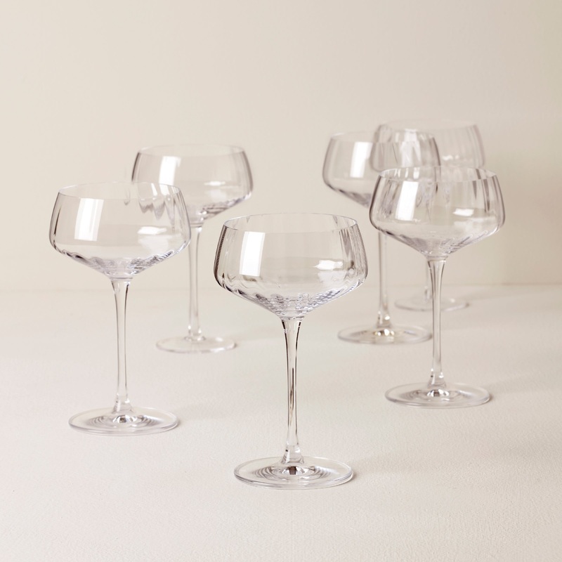 Tuscany Classics Angled Optic Coupe Glasses - Set Of 6