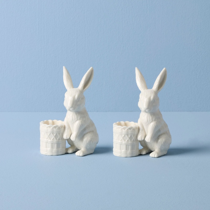 Wicker Creek Bunny Candle Holders - Set of 2