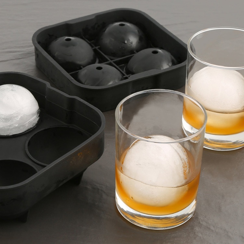 Black 4 Sphere Silicone Ice Mold
