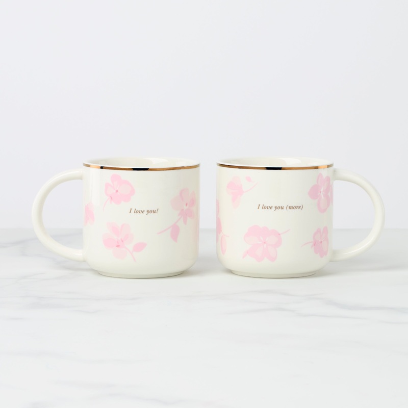 Spring Pansies Mugs - Set of 2