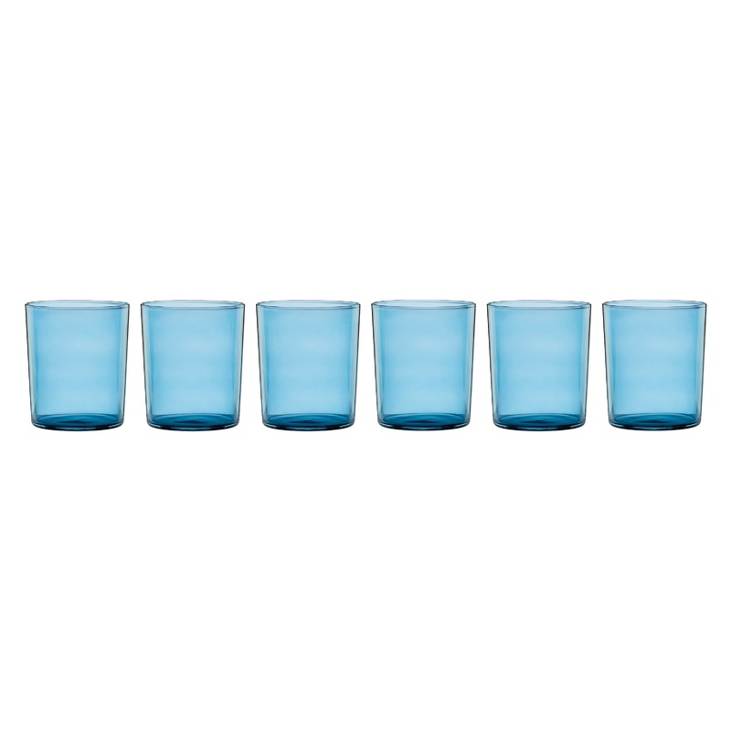 Stackable Blue Tall Glasses - Set Of 6