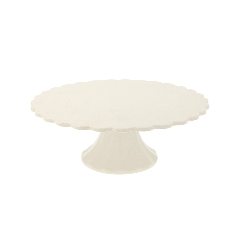 Small Reusable Bamboo Cake Stand, Cream