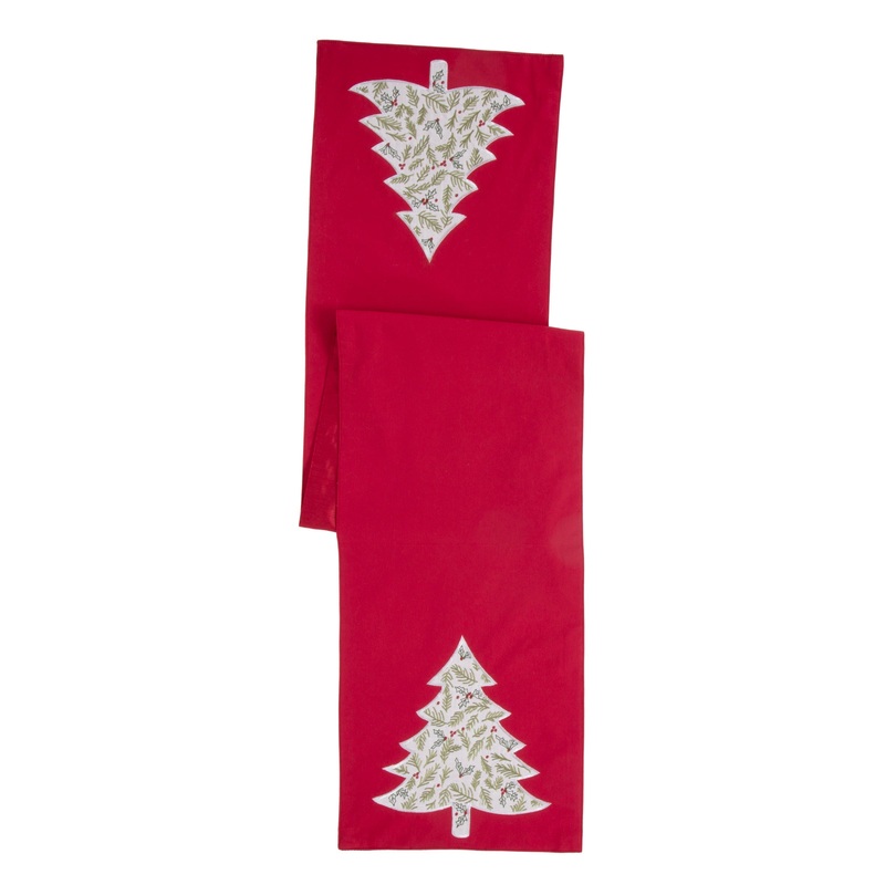 Bayberry Holly & Pine Tree 14X72 Table Runner
