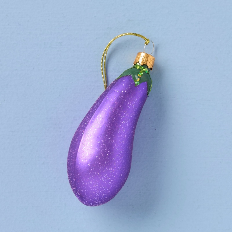 Blown Glass Eggplant Ornament