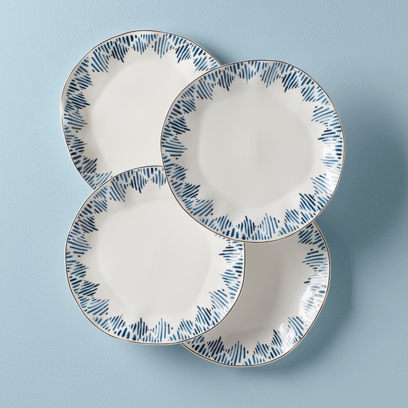 Blue Bay Ikat Dinner Plates - Set of 4